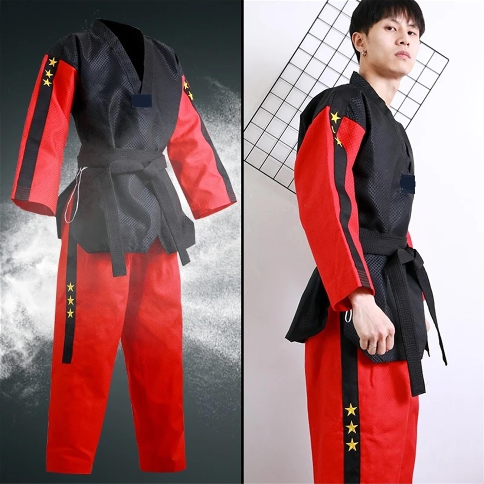 Uniforme de Taekwondo de manga larga for niños y adultos, trajes de artes marciales Dobok de Taekwondo