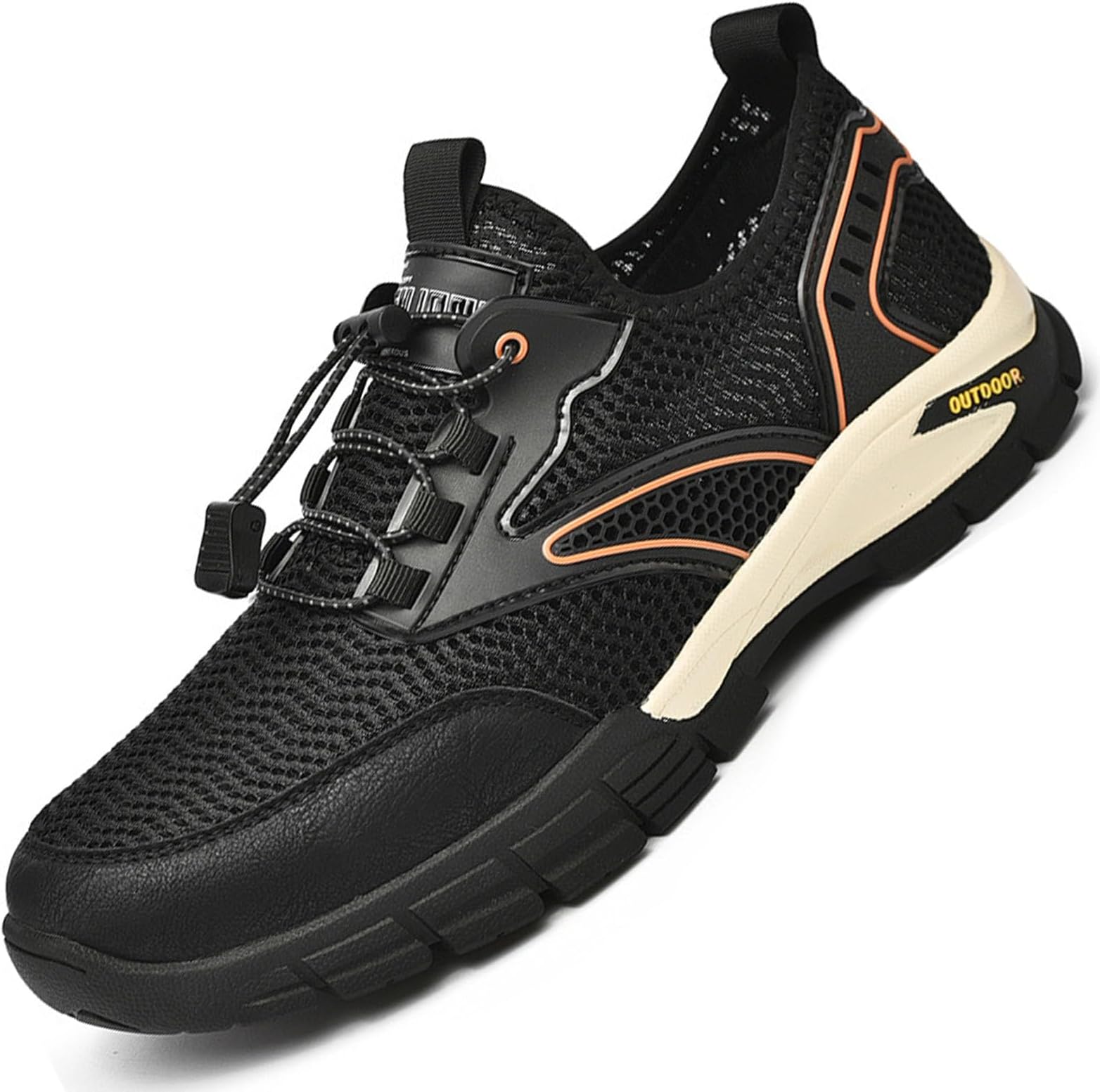 Men's Breathable Mesh Hiking Water Shoes Casual Outdoor Walking Non-Slip Trail Running Shoes Fashion Summer Soft Platform Sneakers