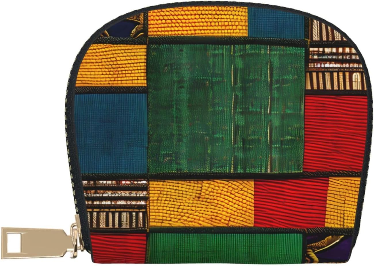 African Style Patchwork print Wallet Credit Cards Holder Business Card Case for Men Women Compact Size for Adults