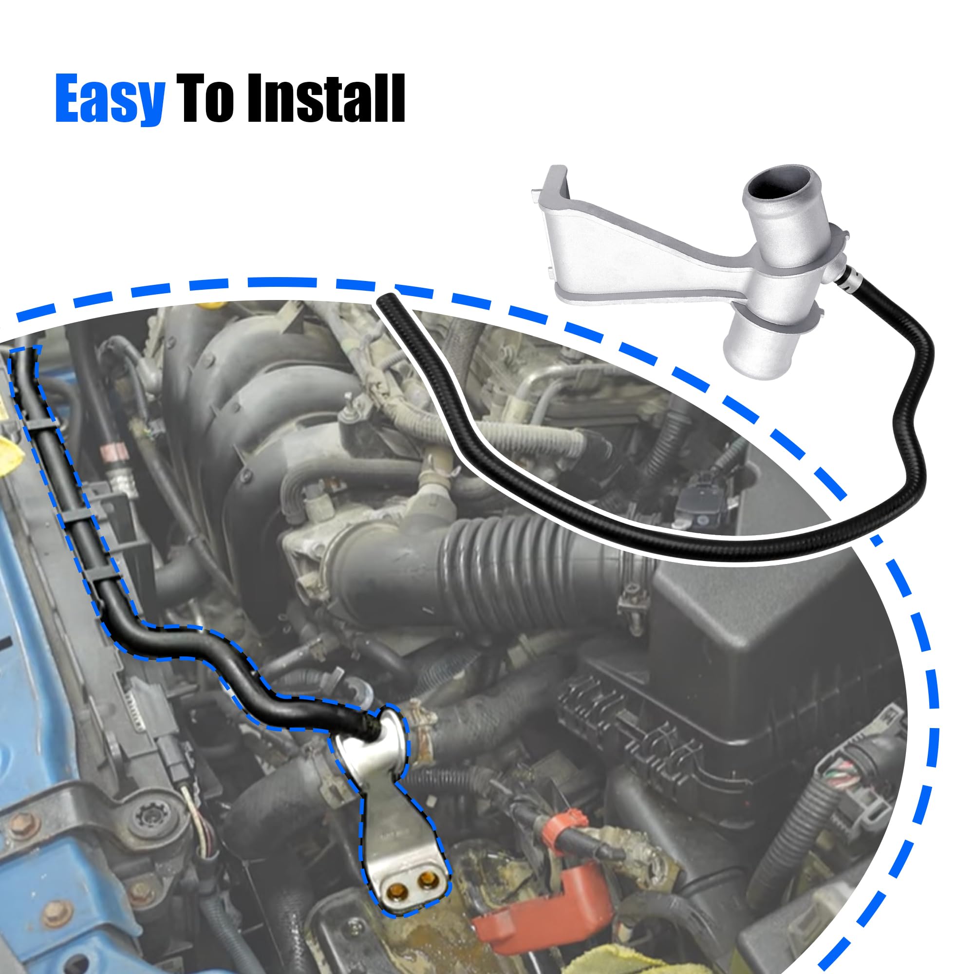 Juego de manguera de aluminio para salida de agua del radiador del motor, compatible con Toyota Corolla 2009-2017 Toyota Matrix 2009-2014, reemplaza # 16577-0T030 16577-22040 16577-22H02