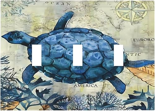 Miniatura 98 de Deep Blue Sea Turtles 1 Gang Outlet Covers Duplex Receptáculo Placa de pared Decorativa Eléctrica Placa Delantera Interruptores de Luz para Cocina