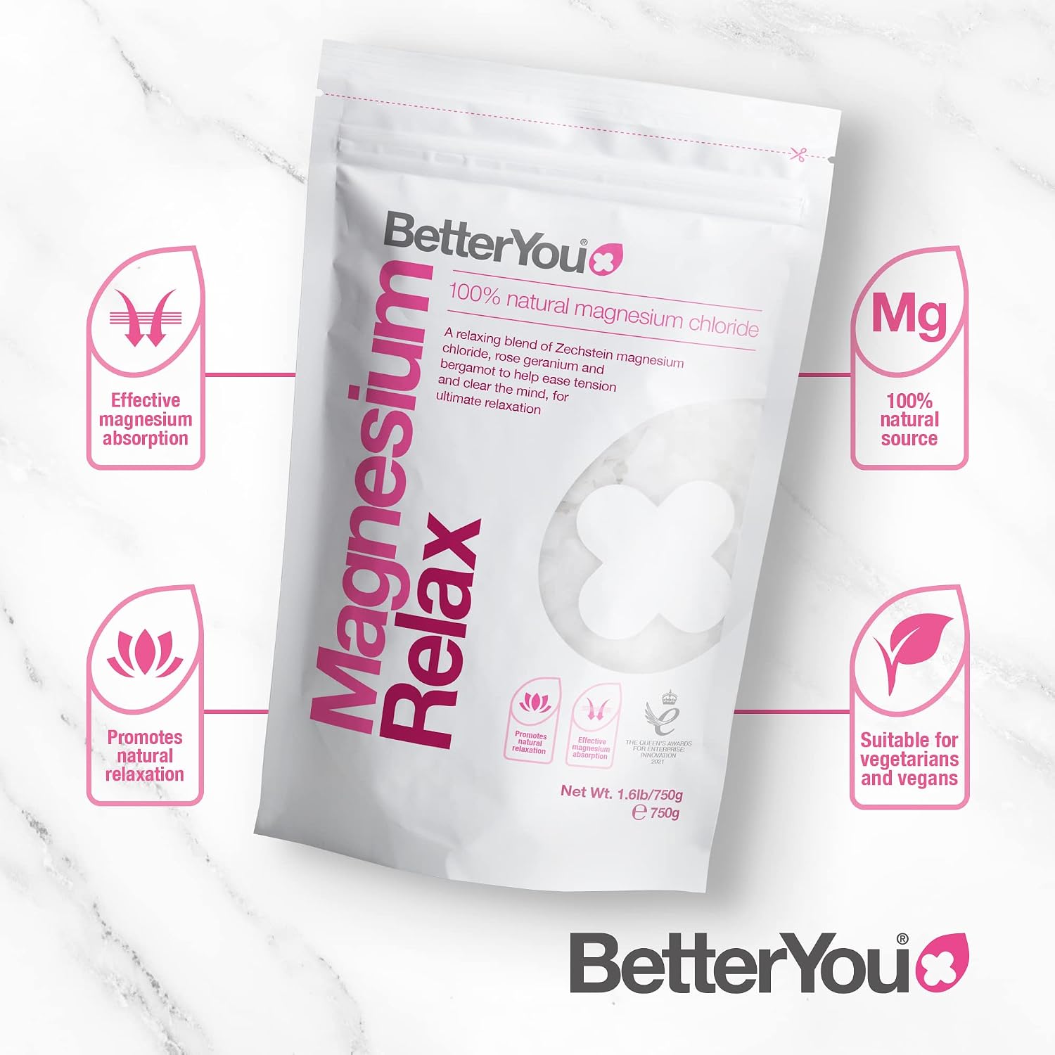 BetterYou Magnesium Relax Bath Flakes, Blend of Pure Zechstein Magnesium Chloride with Relaxing Essential Oils - Image 4