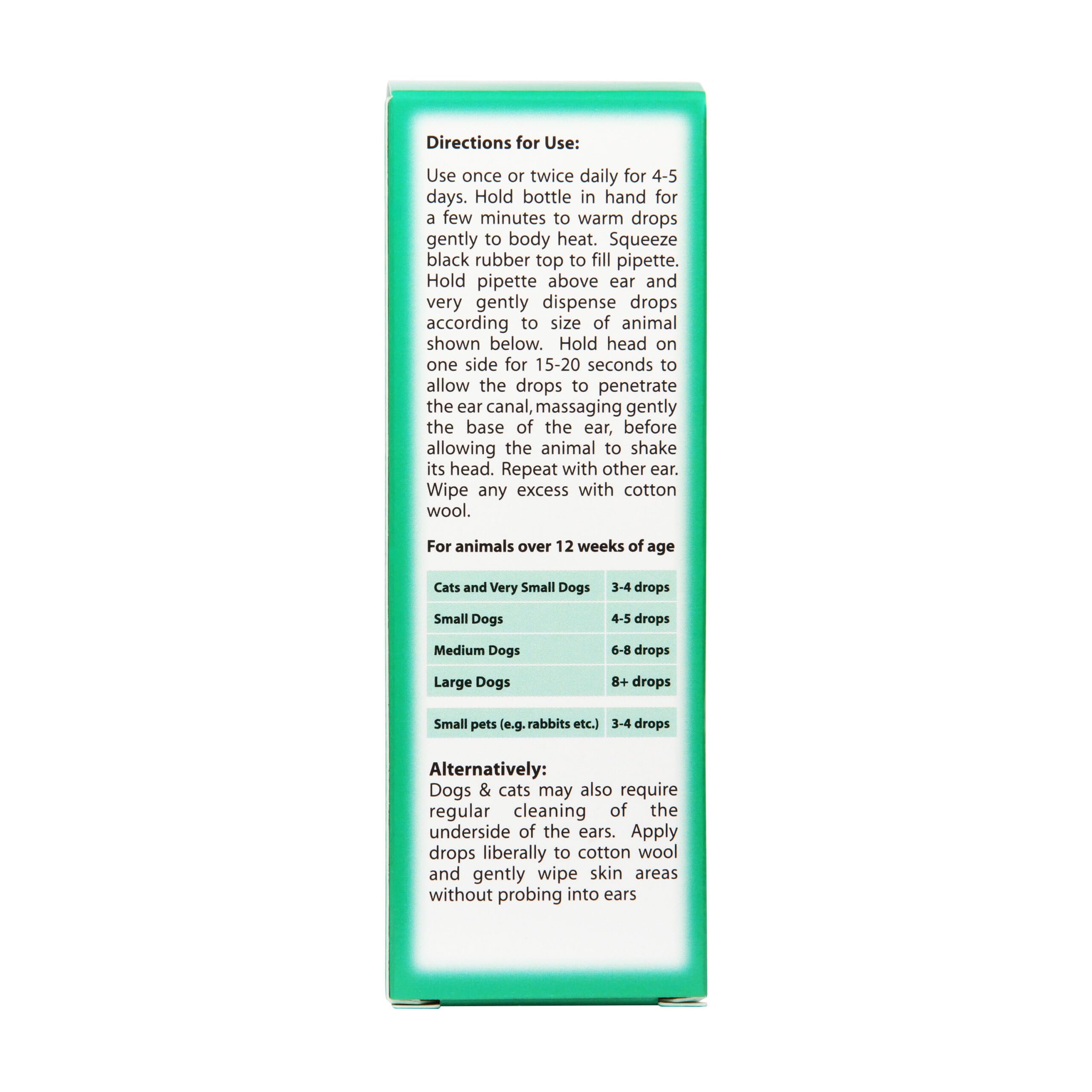 WUNDAPETS JOHNSONS VETERINARY ANTISEPTIC EAR DROPS FOR PET DOGS CATS SMALL ANIMALS 50ML, Green, 50 ml (Pack of 1) - Image 3