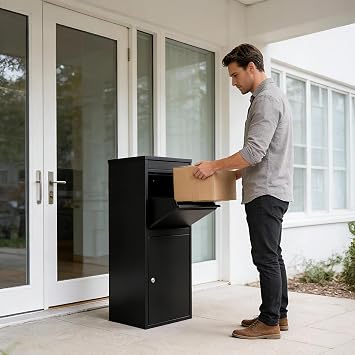 Secure Parcel Delivery Box – Extra Large Outdoor Lockable Parcel Drop Box with Anti-Theft Design, Weatherproof Steel Mailbox for Multiple Packages, Parcel Post Box for Home & Office