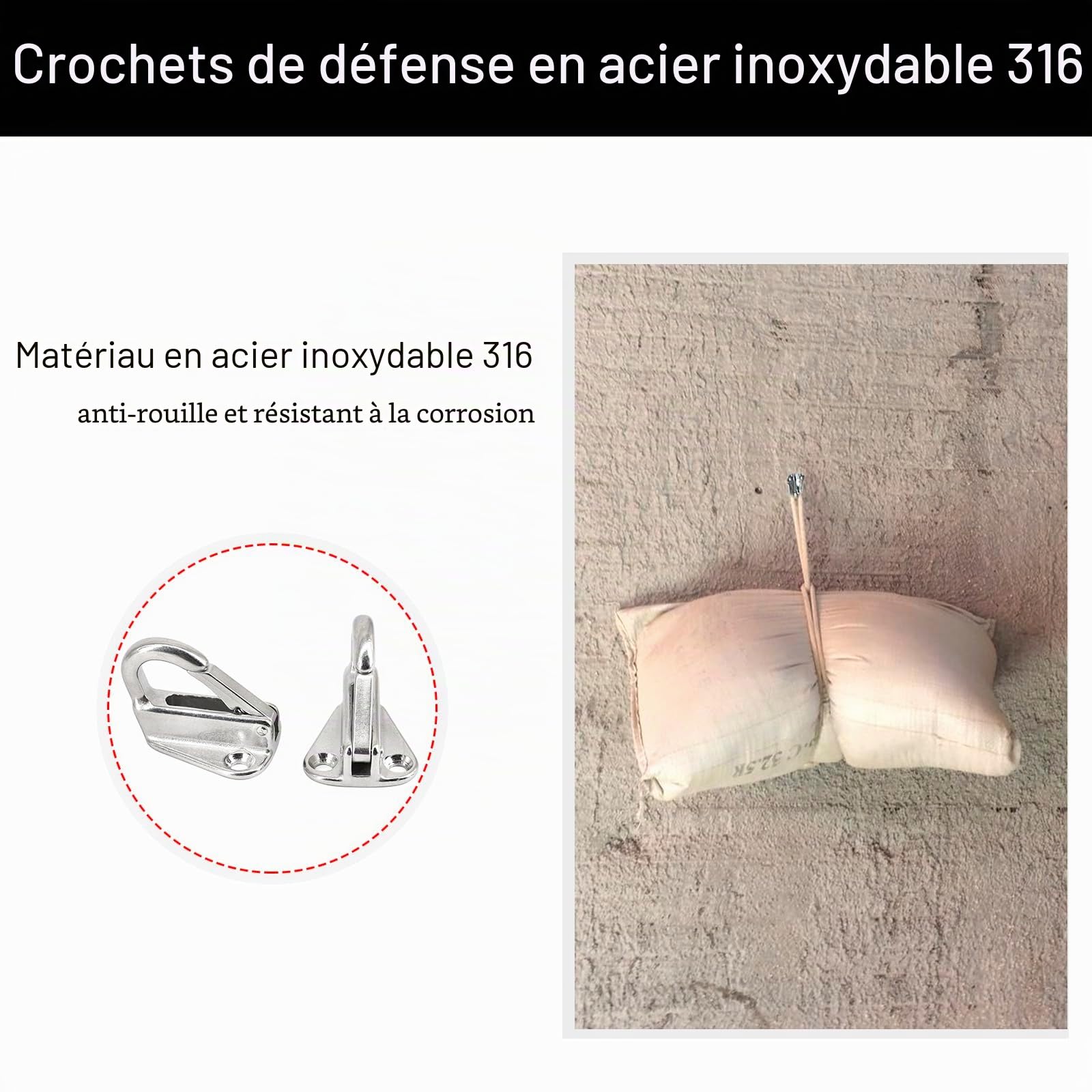 Patère de Cintre Anti-Turbulence Marine Yacht ou Motor Homes, Anti-corrosion 316 Acier Inoxydable