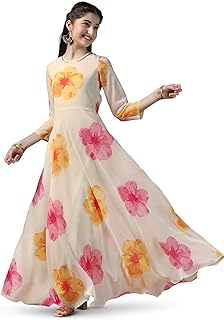 Jwalin Girl's Printed Maxi Length Dress|Printed Dress for Girls|Dress for Girls|Ethnic Dress|Girls Maxi Dress|Girls Dress|...