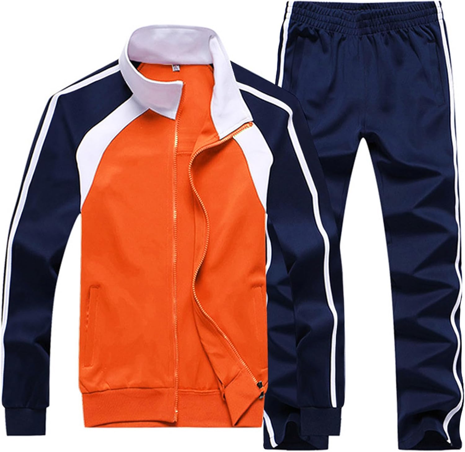 Sun Lorence Men's Athletic Running Tracksuit Set Casual Full Zip Jogging Sweat Suit