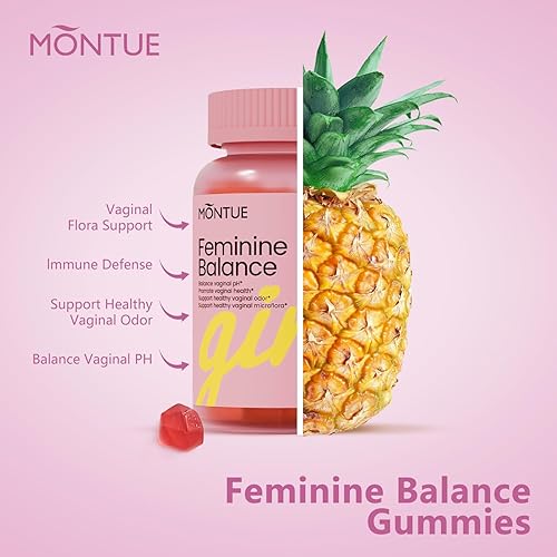 Miniatura 2 de Probióticos vaginales - Gomitas de equilibrio femenino para mujeres, equilibrio de pH con prebióticos y mezcla de probióticos Lactobacillus y apoyo