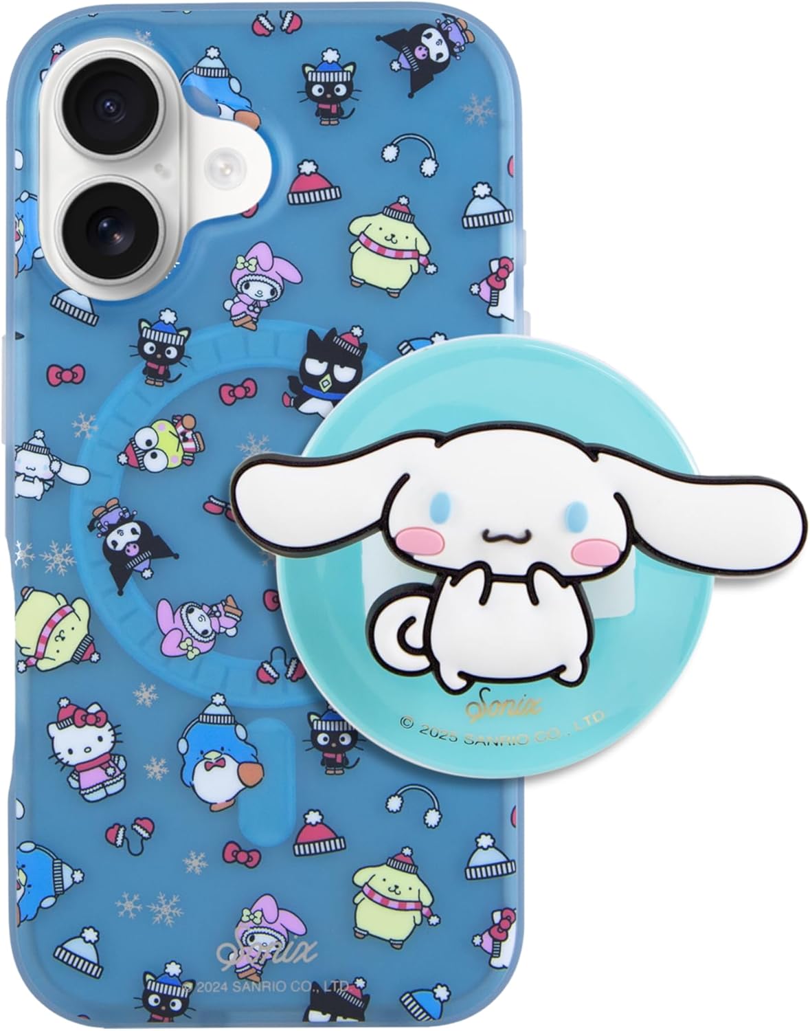 Sonix x Sanrio Magnetic Silicone Phone Ring (Cinnamoroll) + Case for MagSafe iPhone 16 (Hello Kitty and Friends Aspen Vacation)