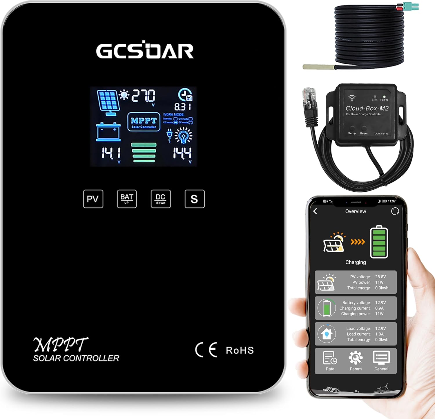 Regolatore Carica Solare MPPT 15A Con WiFi - GCSOAR Per Batterie 12V/24V, Gel, Litio E Piombo - Foto 6