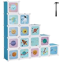 SONGMICS Scaffale Portaoggetti a 15 Cubi per Bambini, Portagiochi ad Incastro