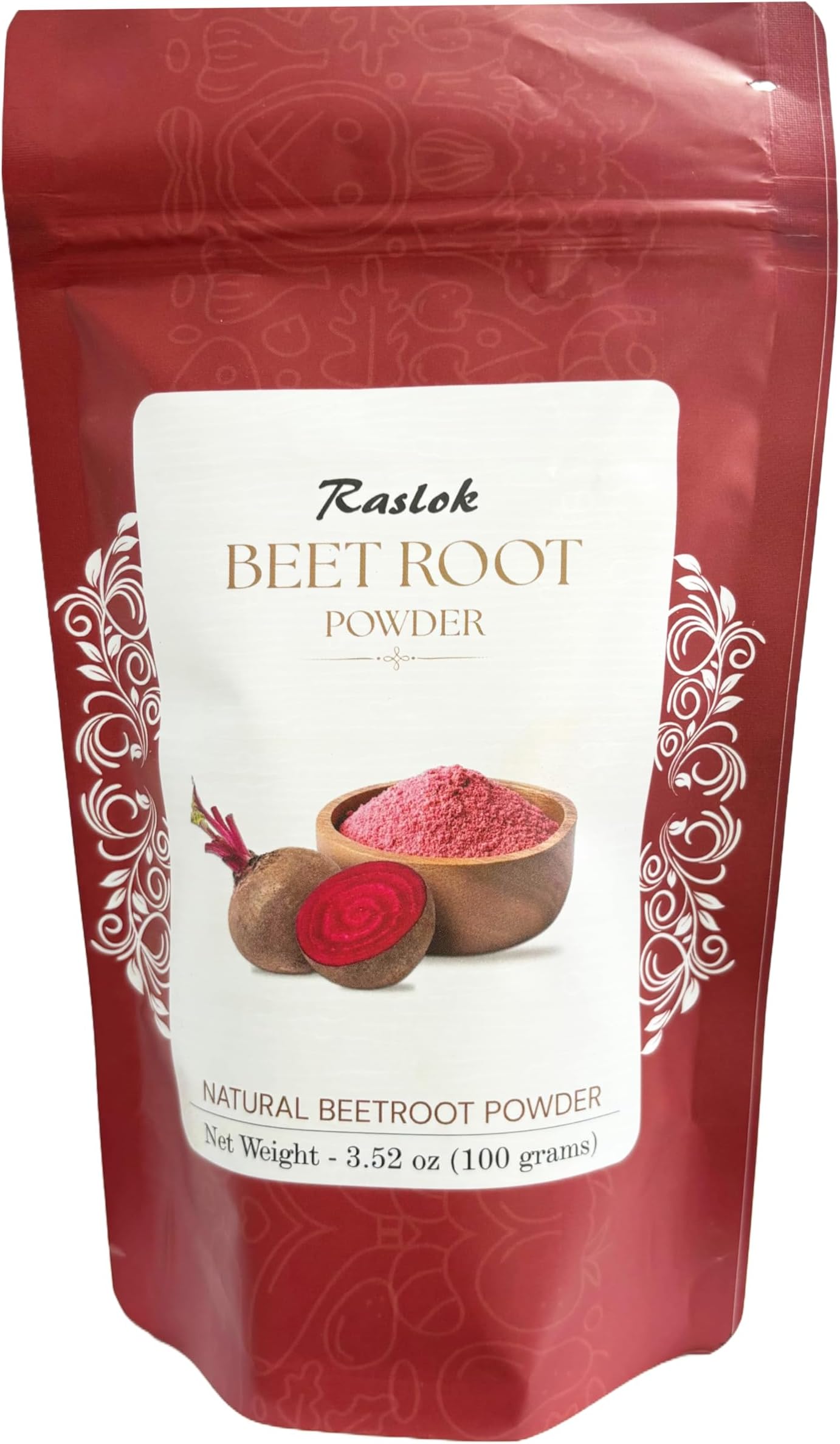 Raslok Beet Root Powder 7 Oz Bag - for Baking & Smoothies - Pure & Natural (3.52, Ounces)