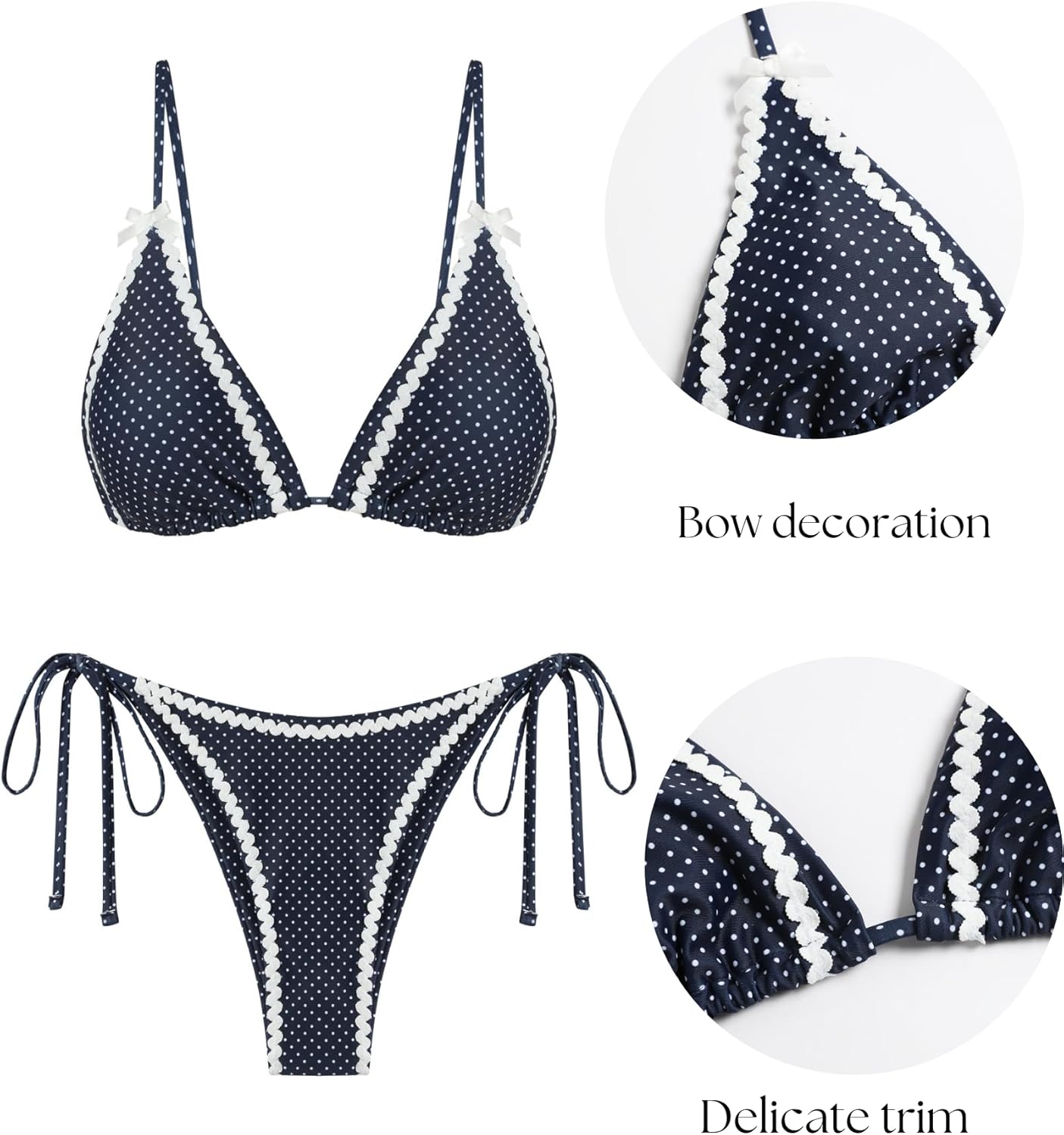 ZAFUL Women's Triangle Bikini String Bikini Set for Women Two Piece Swimsuit Bathing Suits - Image 5