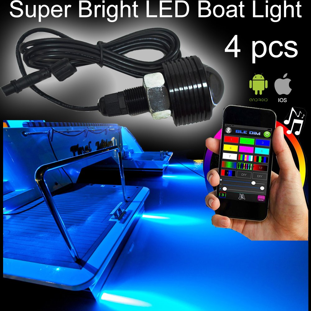 Buy NBWDY RGB COB LED Boat Drain Plug Underwater Light, 4pcs 108W