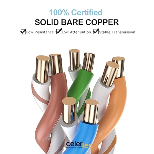 Cable de Red Cat6 Exterior 500ft Cobre Sólido UTP Negro celertec miniatura 3