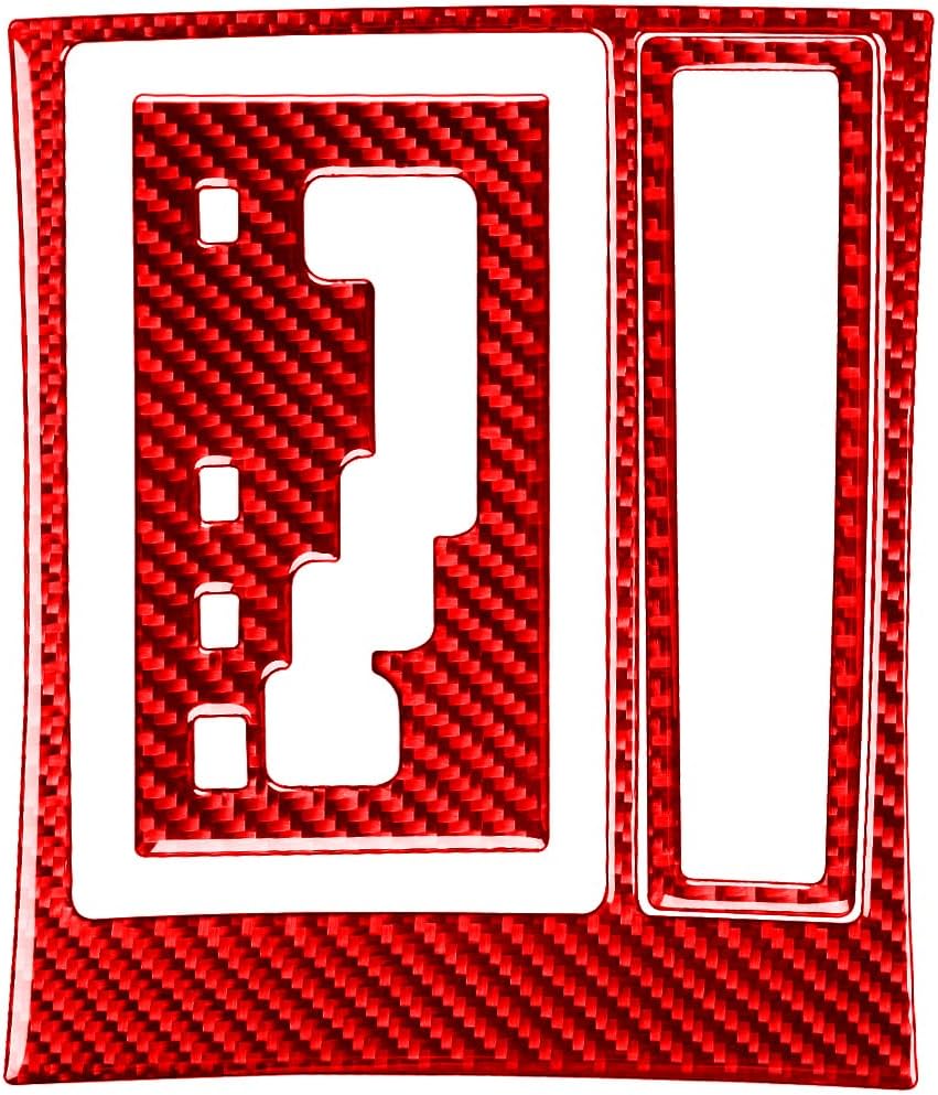 Real Premium Carbon Fiber Decoration Compatible with Chrysler 300 2005 2006 2007 Car Floor Console Gear Shift Insert Panel Decals Kit Set Auto Interior Accessories Sticker Style A 3pcs Red