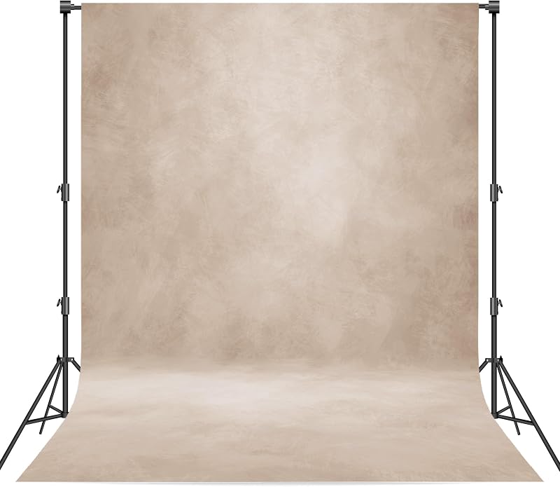 Abstract Photography Backdrop for Photoshoot 6x8ft, Beige,No Stand | Professional,Polyester Fabric,Roller Pocket on Top,Vintage Portrait Photo Props Booth Background,Photoshoot Studio