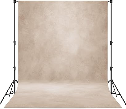 Abstract Professional Photography Backdrop for Portrait Photo Props Booth Background Photoshoot Studio with Polyester Fabric Roller Pocket on Top (6x8ft, Beige,No Stand)