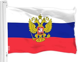 G128 Russia Russian Ensign Flag | 3x5 Ft | LiteWeave Pro Series Printed 150D Polyester | Country Flag, Indoor/Outdoor, Vibrant Colors, Brass Grommets, Thicker and More Durable Than 100D 75D Polyester
