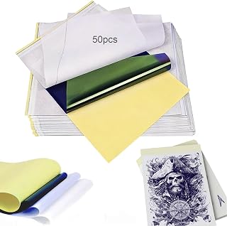 Anghie Tattoo Transfer Paper, 50 Sheets Tattoo Stencil Paper for Tattooing, A4 Size, 4 Layers Thermal Transfer Paper DIY Tattoo (50PCS)