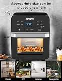 Nuwave Brio Air Fryer Oven, 15.5Qt X-Large Family Size, Powerful 1800W, SS Rotisserie Basket & Skewer-Kit, Reversible Ultra Non-Stick Grill/Griddle Plate, Integrated Smart Thermometer, Black — image 8