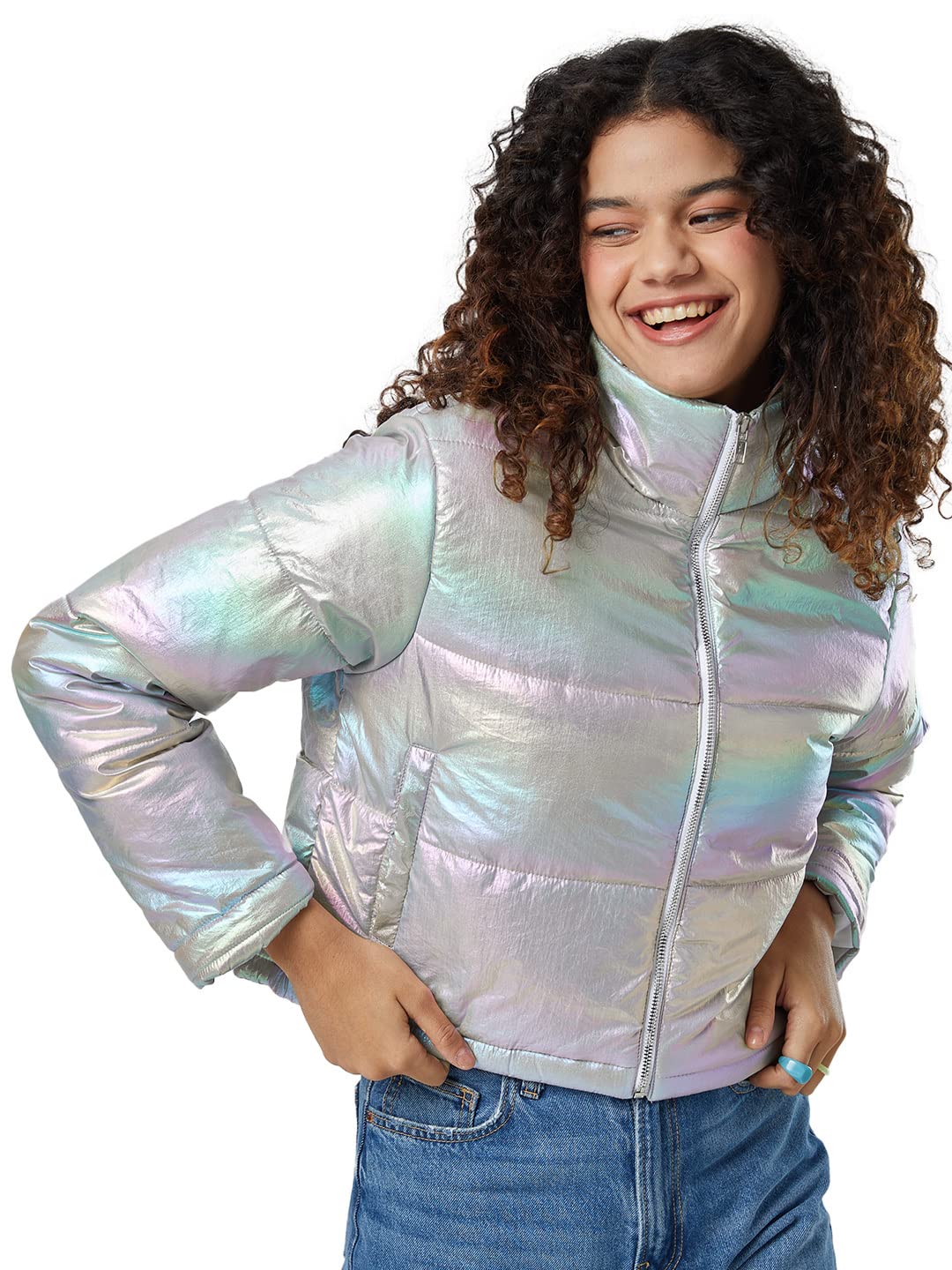the souled store Solids Women and Girls Solid Full Sleeve Cotton Blend Puffer Jackets-picture-52