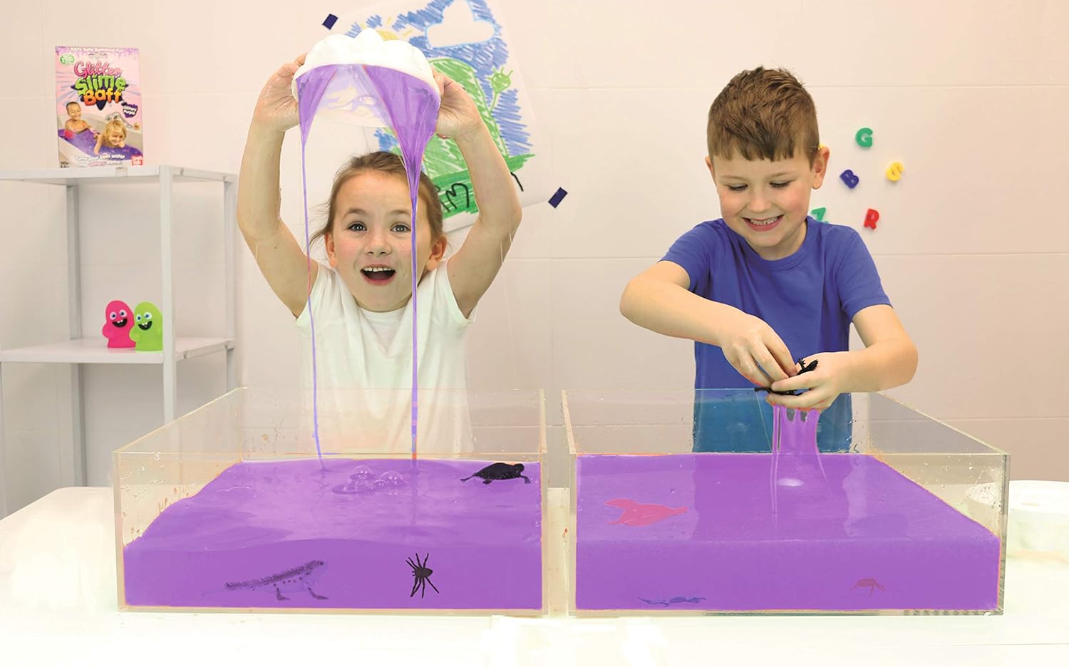 Glitter Slime Baff Purple from Zimpli Kids, 1 Bath Pack, Turn Water Into Gooey, Glittery Slime, Children's Sensory and Bath Toy, Certified Biodegradable Gift