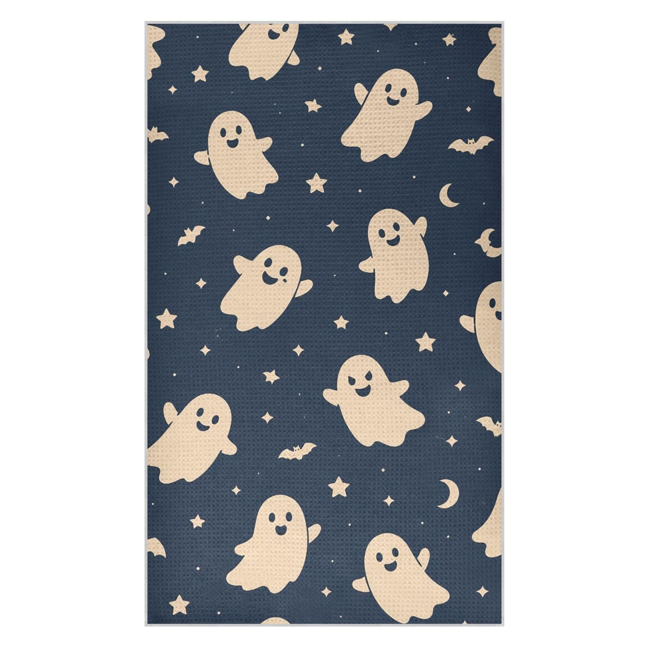 Kutsu Ghosts Waffle Weave Kitchen Towels Absorbent Quick Drying Dish Towels for Kitchen, Decorative Tea Towel, 18x30 in