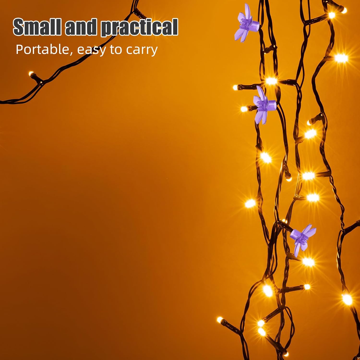Cherry Blossom Lampshade Replacement for String Lights Mini Bulb Covers Decorative Light Covers for Led Fairy Lights Wedding Party Patio Indoor and Sheltered Outdoor Decor 100 Pack image 4