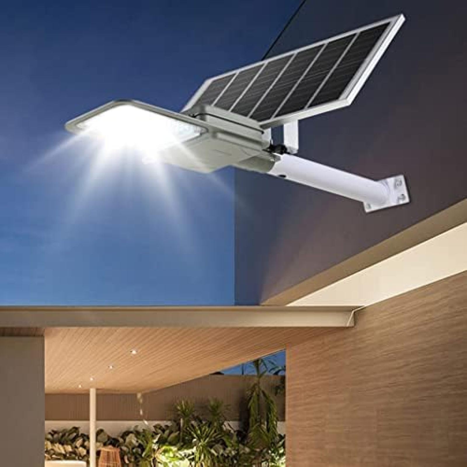 Solarna lampa uliczna do montażu na ścianie Lampa uliczna Led Solarna lampa uliczna Wodoodporna lampa ogrodowa o dużej mocy Polikrzemowy panel słoneczny Inteligentna funkcja sterowania oświe