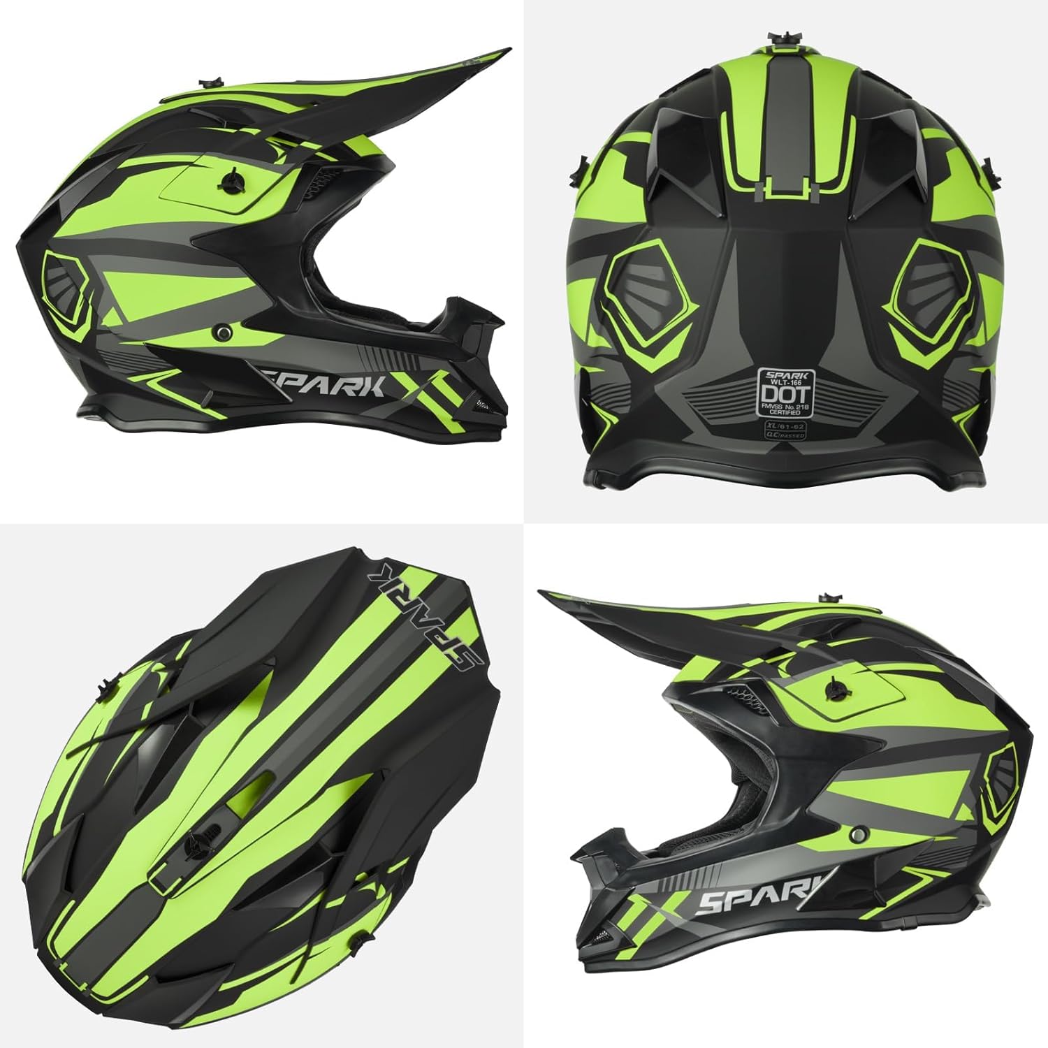 Adult Motocross Helmet ATV Dirt Bike Off-Road Full Face Motorcycle Helmet W/Goggles Gloves & Mask, DOT Approved