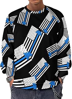 American Flag Lifting Men's Crewneck Sweatshirt Long Sleeve Casual Pullover Sweater T-Shirt Lightweight Tops