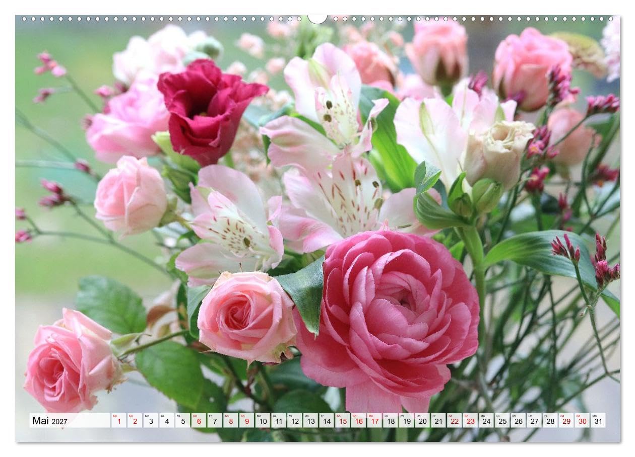 Blumen, bunt gemischt (Wandkalender 2027 DIN A2 quer), CALVENDO Monatskalender: Ein Jahr voller Blütenmomente (CALVENDO Natur)