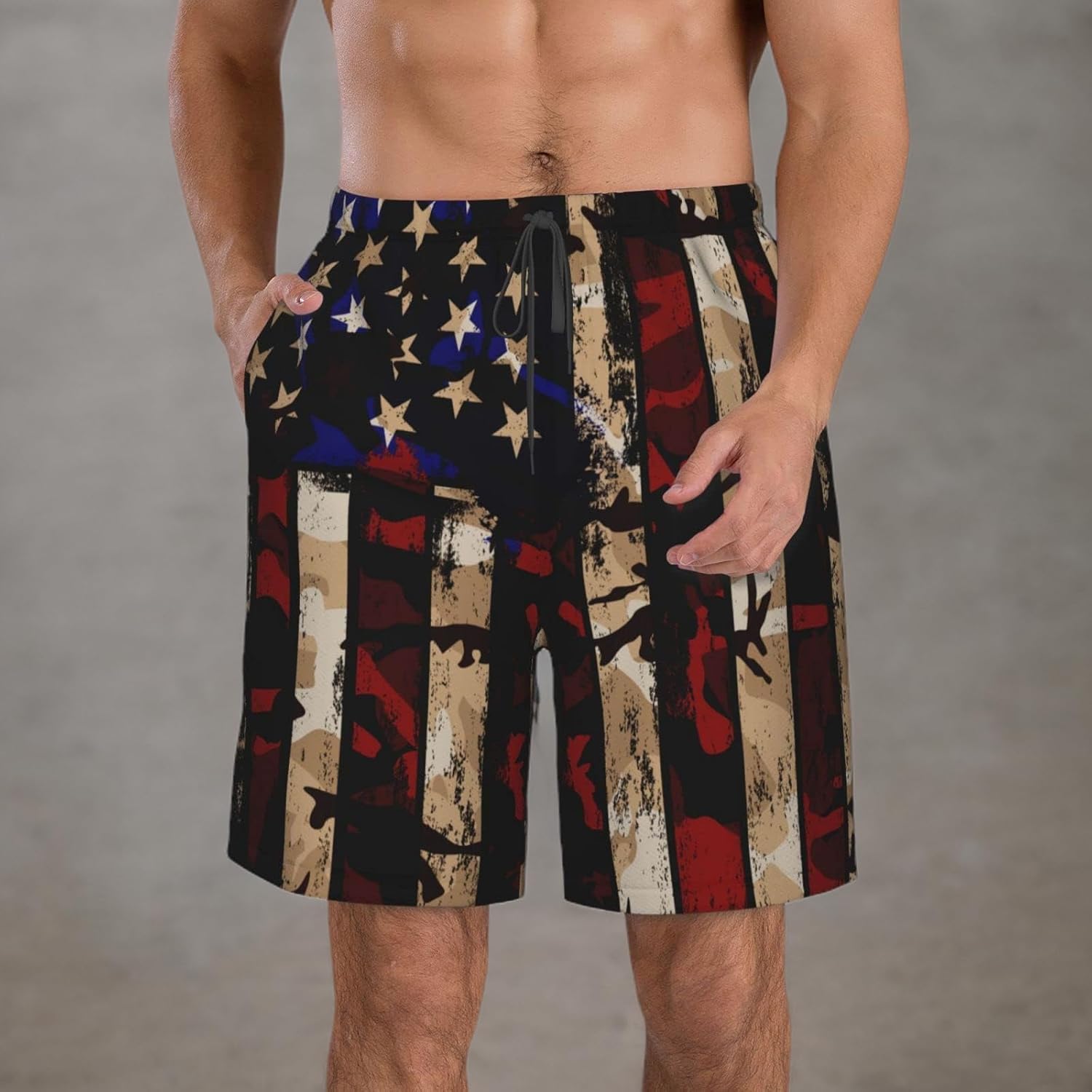 FREEHOTU Men's Swim Trunks Beach Board Shorts Quick Dry Swimwear Sports with Pockets - Image 9