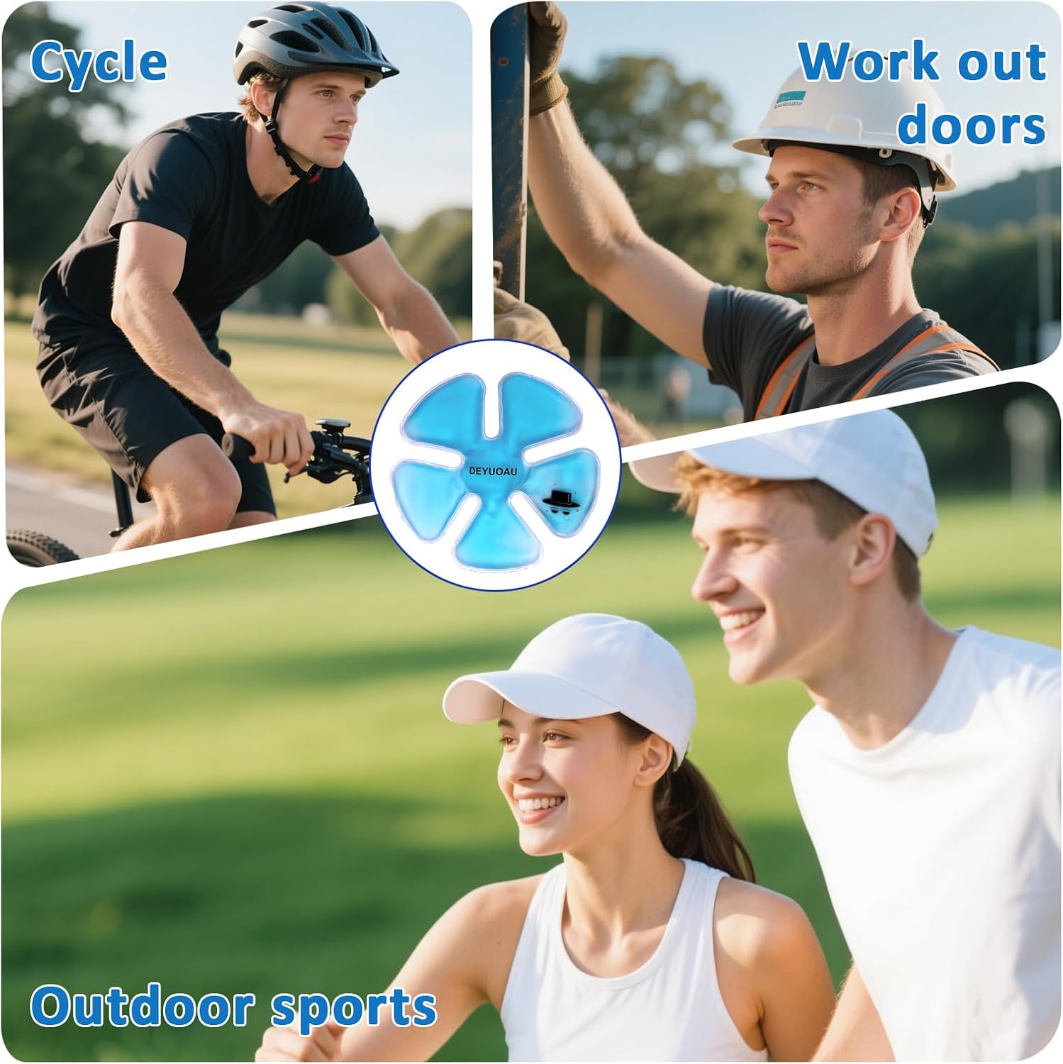 Head Ice Pack, Headache Cool Down Cold Pack，Catcher Helmets, Riding Helmet Ice Pack, Keep Cool（2Count） image 5