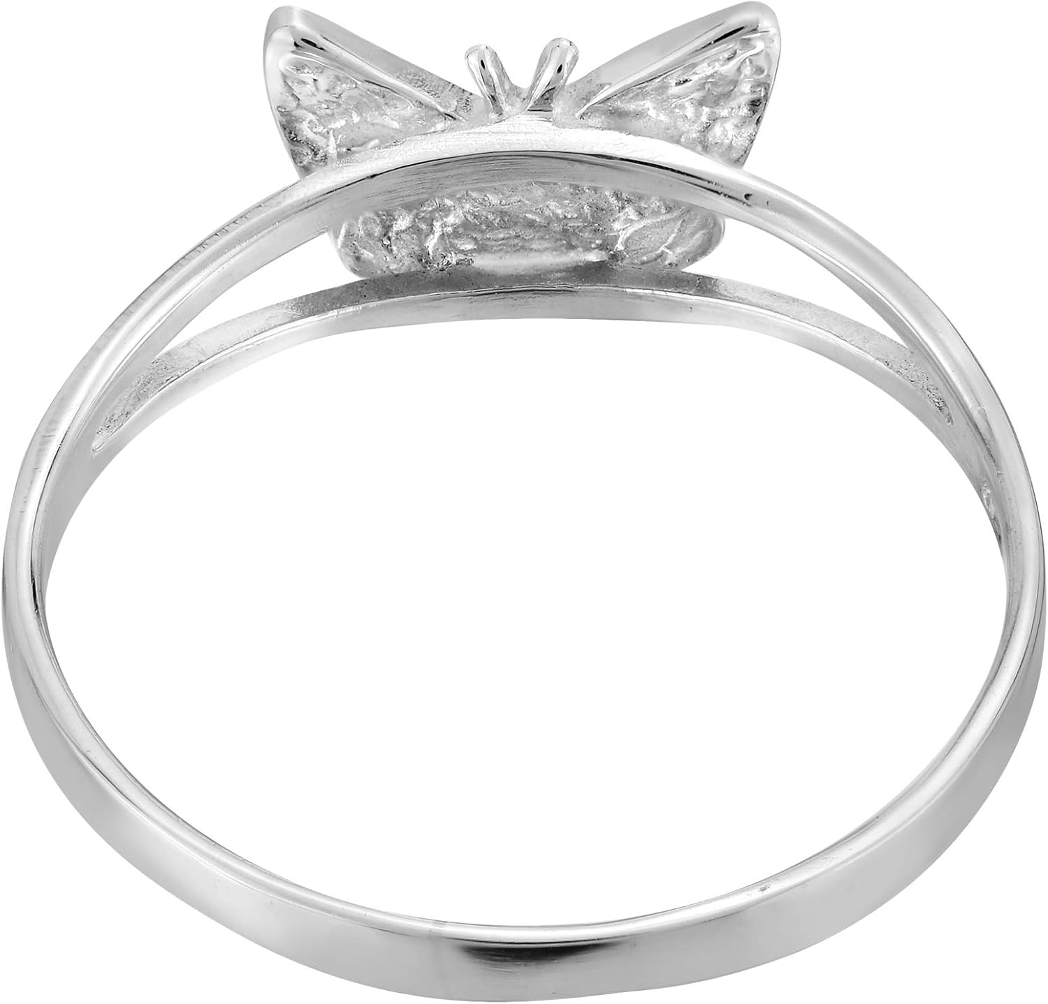 AeraVida Carefree Fluttering Butterfly White Mother of Pearl .925 Sterling Silver Ring | Cute Wedding Rings For Women | Casual Comfort Fit Silver Rings for Women | Butterfly Ring | Gift for Women - Image 3