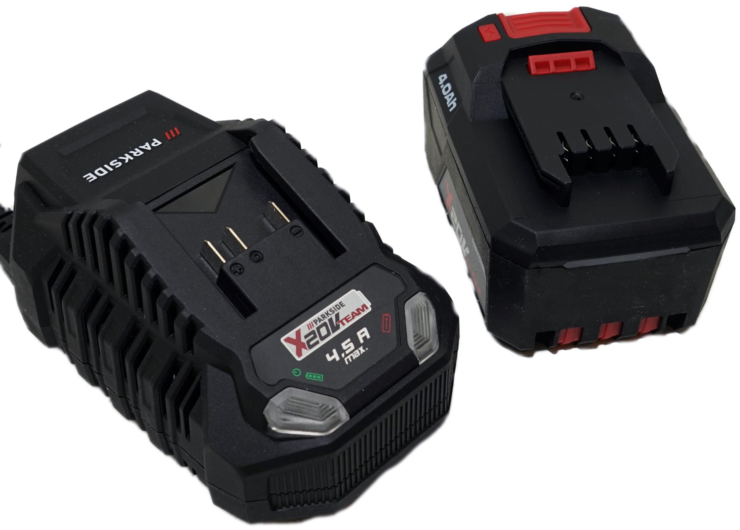 Offerta per batteria originale 20 V 4 Ah e caricabatterie rapido – agli ioni di litio – Cell Balancing – compatibile con PARKSIDE X 20 V Team