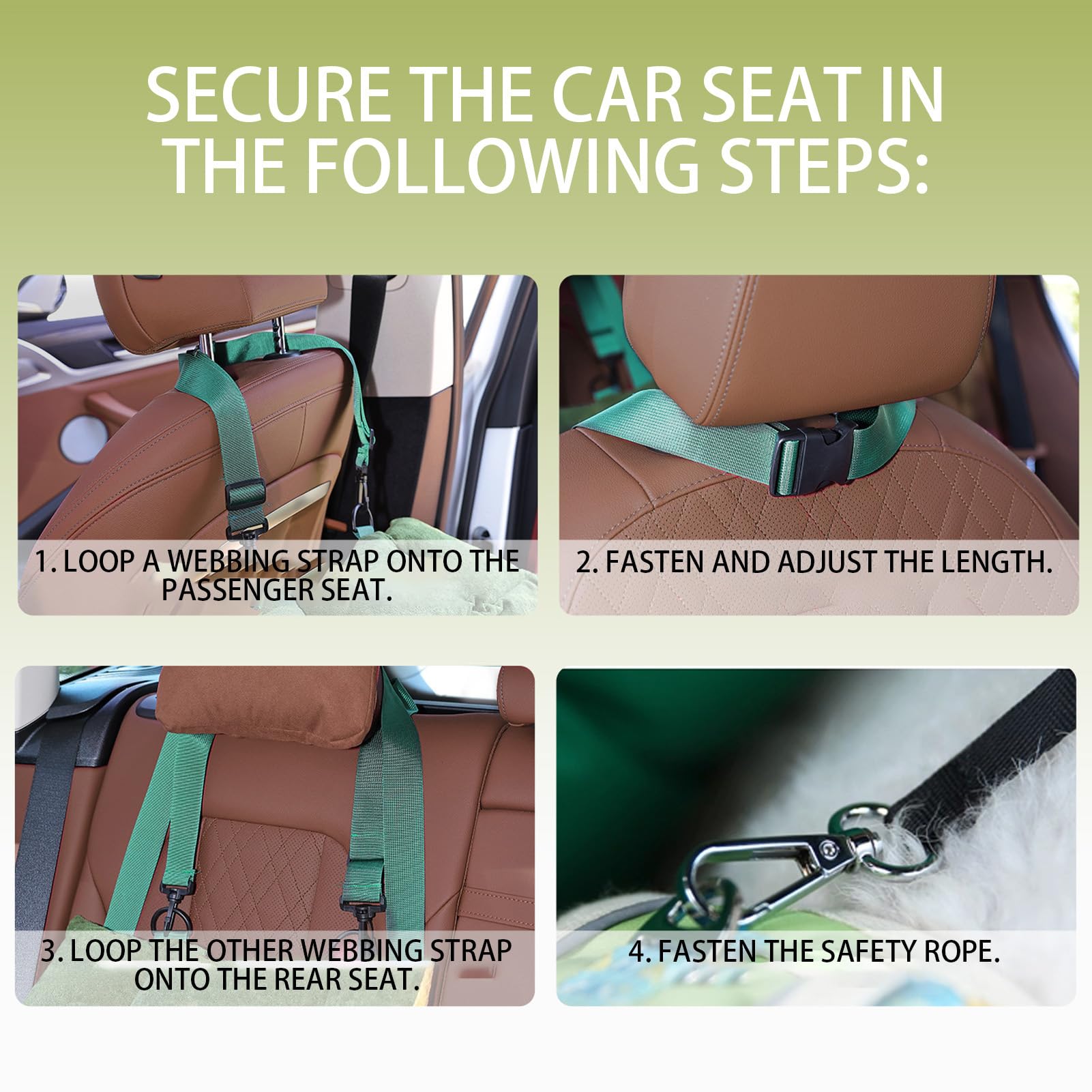 Asiento de Coche para Perros Con Bolsillos y Cinturón de Seguridad Cama | Transportín para Perros Pequeños Para Viajes Coche Diario Cachorro Interior Exterior Transporte