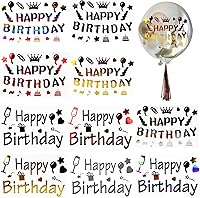 Vista 9 de Calcomanías de feliz cumpleaños para globos I Love You Bobo, 10 unidades, calcomanías de letras de colores mixtos, calcomanías de cristal
