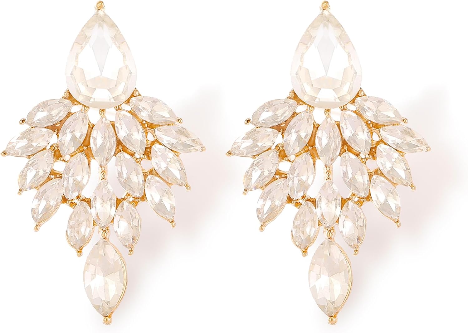 ATIMIGO Rhinestone Cluster Drop Earrings Elegant Crystal Statement Earrings Bridal Wedding Prom Earrings for Women