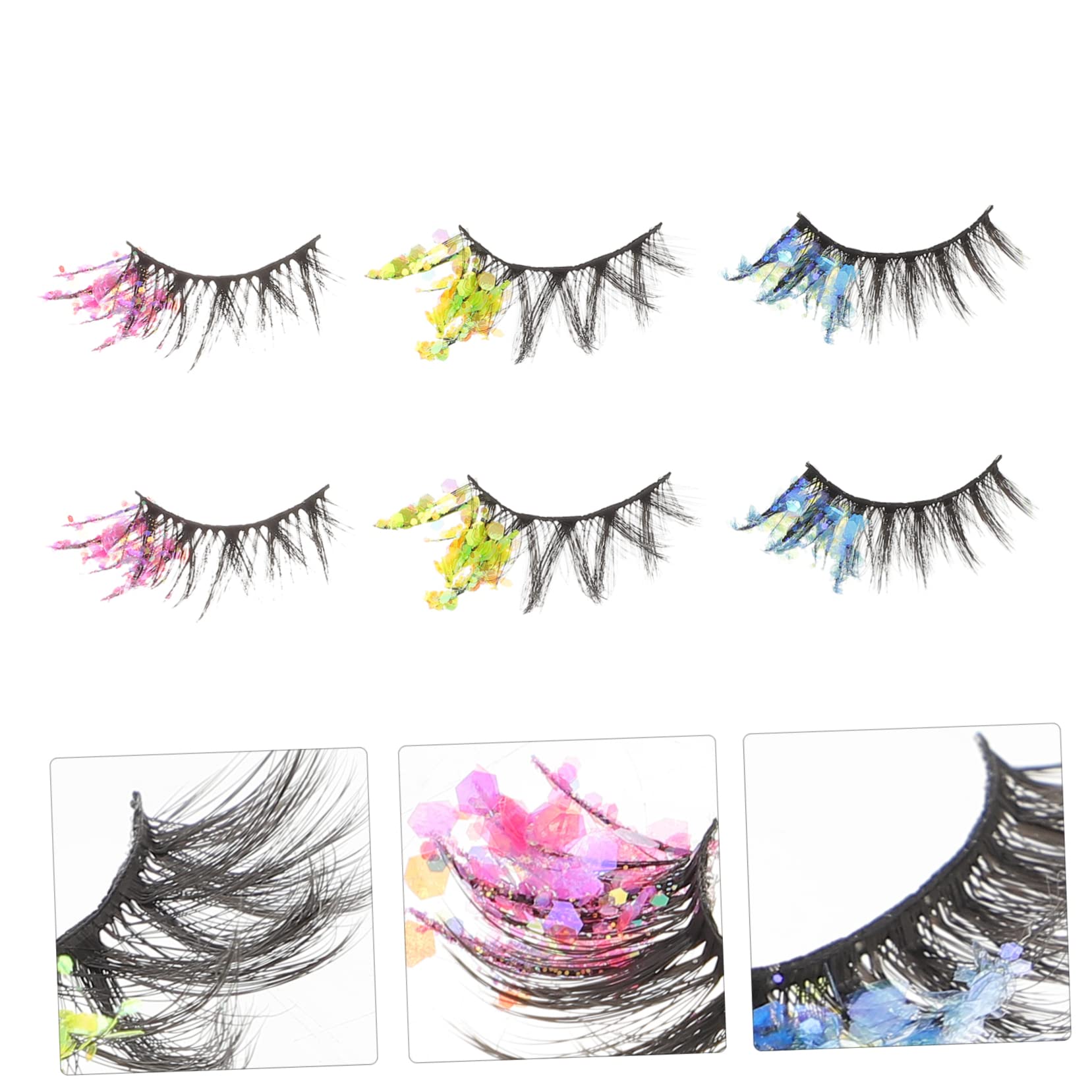 MAGICLULU 3 Set Di Ciglia Finte Soffici Drammatiche Glitterate Per Donne E Ragazze Per Feste Appuntamenti O Vita Quotidiana 3 Paia*3
