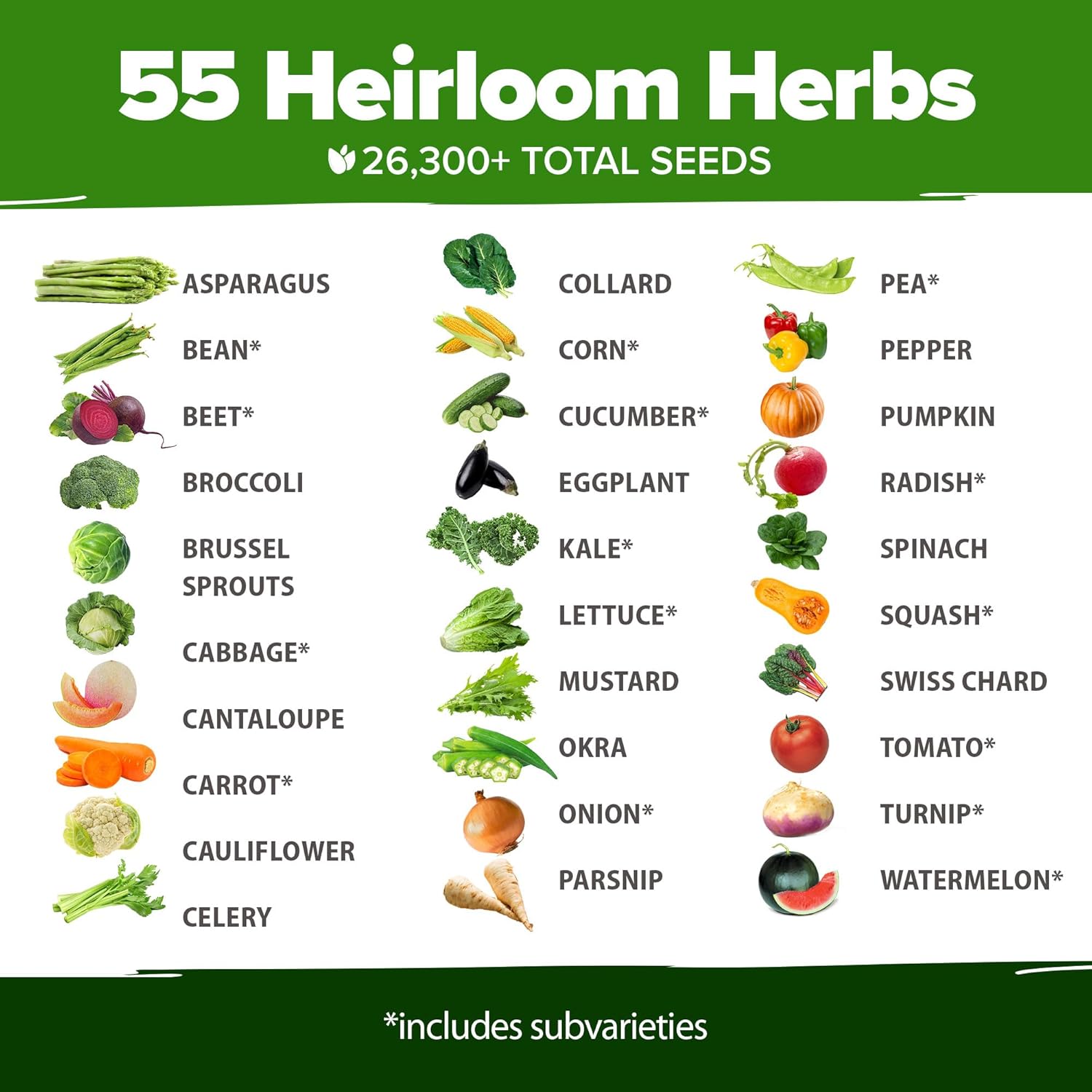 HOME GROWN 70 Variety Vegetable & Herb Seeds 32,000+ USA Non-GMO Heirloom Survival Seeds Garden Kit for Spring, Fall, Winter Indoor & Outdoor Planting Starter Set for Home Gardeners & Preppers