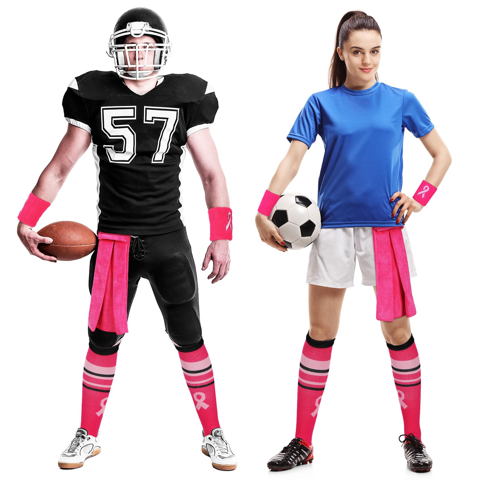 Manchon De Football Rose NW Athletics - Sensibilisation Cancer Du Sein - Neuf 4x16 Pieds