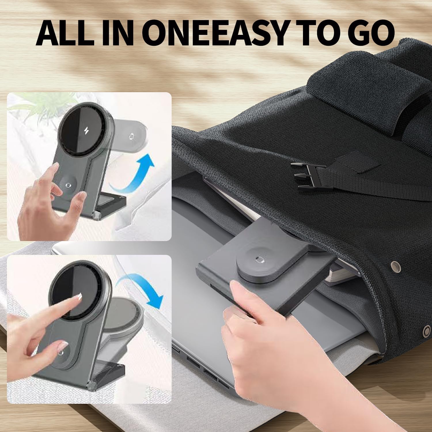 3 in 1 Wireless Charging Station for iPhone 17 16e 16 15 14 13 12 11 Pro Max, Apple Watch 10 9 8 7 6 5 4 3 2 SE Ultra, AirPods 4 3 Pro, Foldable Magnetic Fast Charger Stand with Cooling Fan