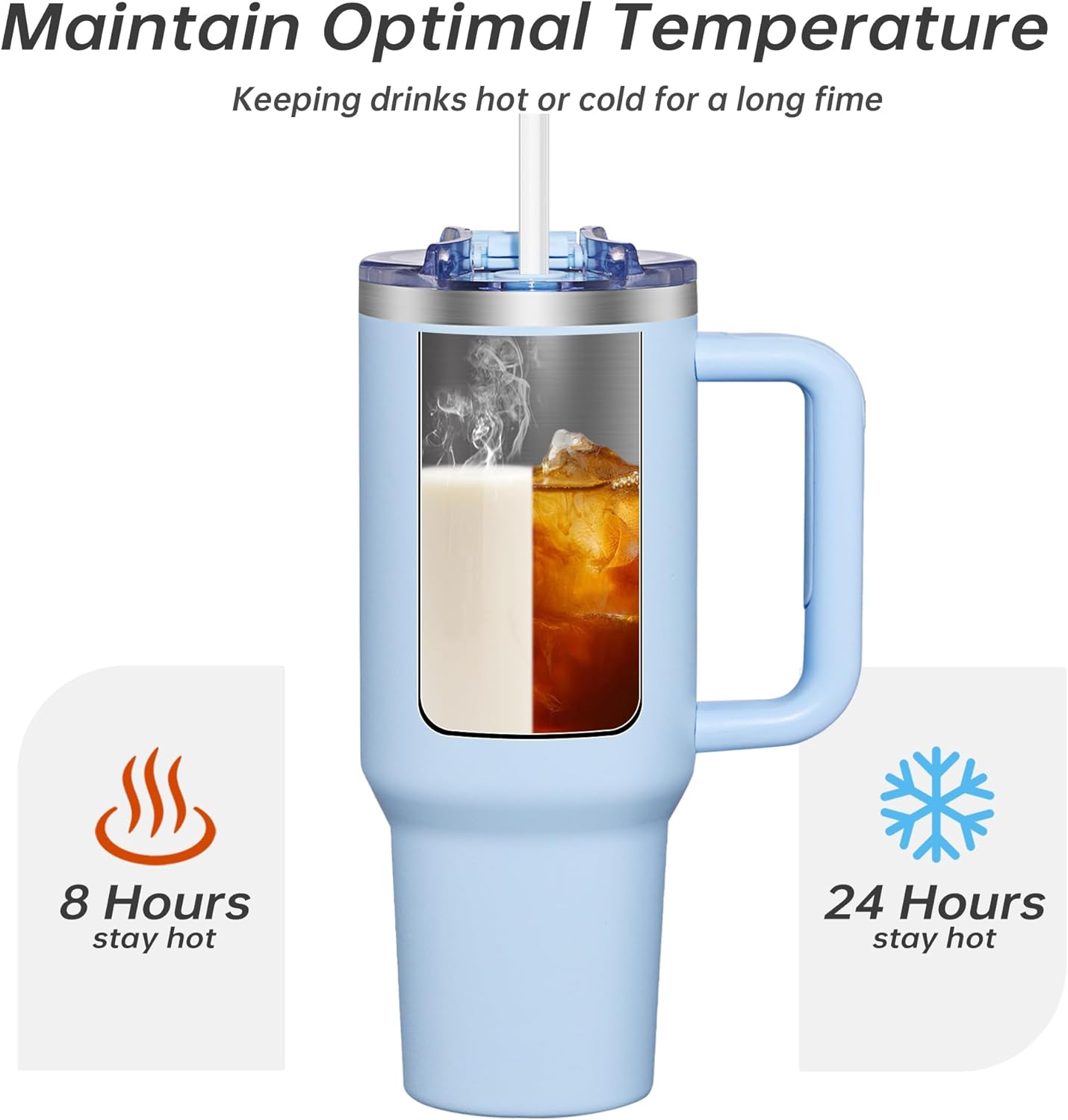 Personalized Custom Tumbler with Laser Engraving Logo Text 40oz Stainless Steel Tumbler with Lid & Straw Handle Double Wall Insulated Tumbler with Text Logo - Image 4