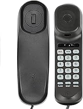 Corded House Phones Landline, Wall Mountable Or Desk Landline Telephone, Dial Pad on Base unit Home Phone, Landline Phones Last Number Redial, Pause, Flash for Office, Hotel, Home, Bathroom -Black