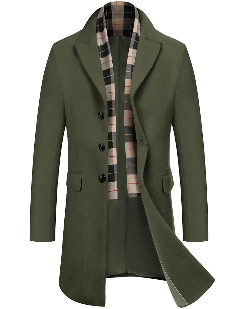 COOFANDY Men's Wool Blend Coat