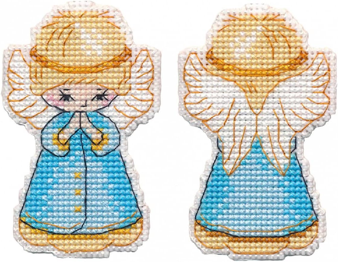 MARUSSIA Oven Counted Christmas Bauble Cross Stitch Kit Angel 5.2 x 8.3 cm
