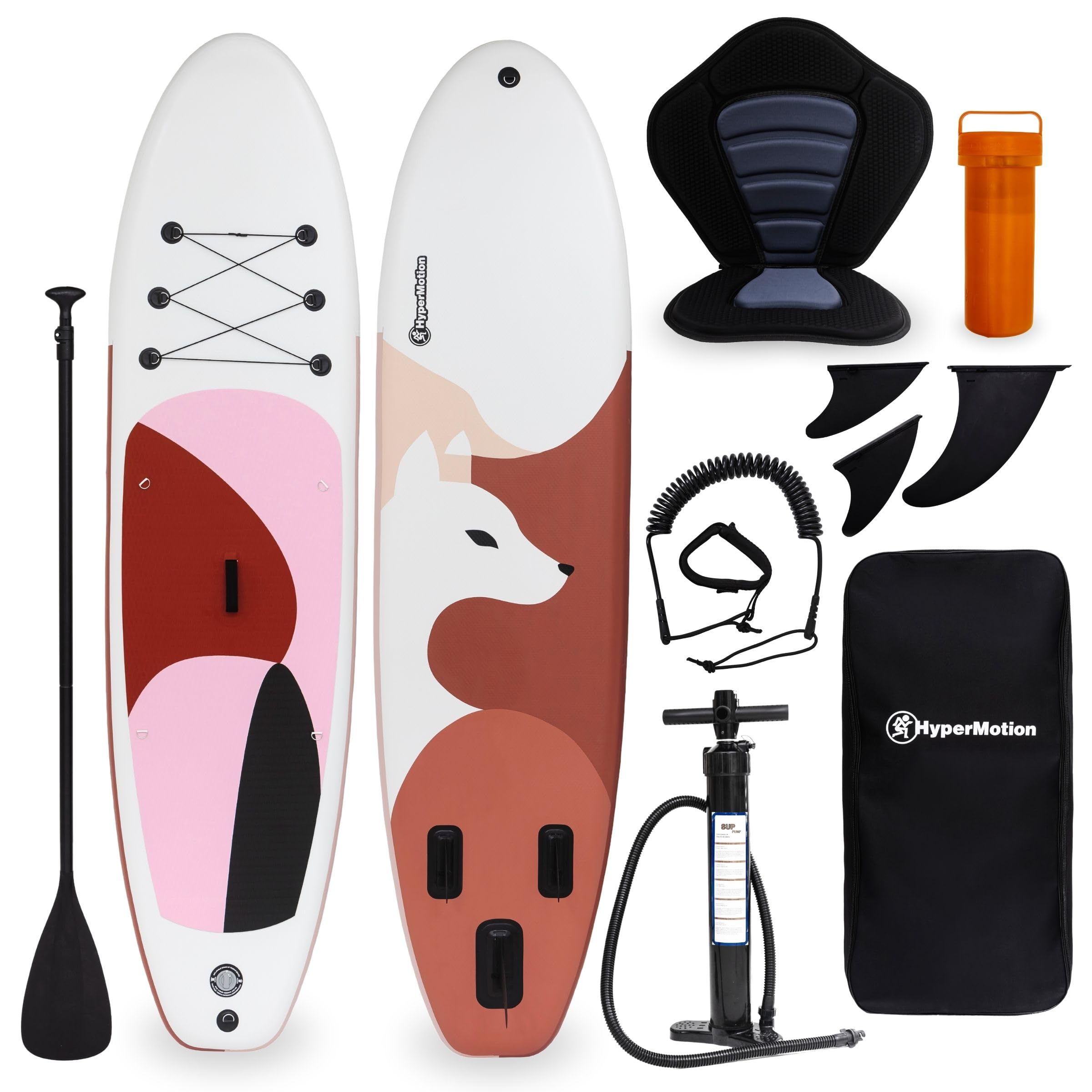 HyperMotion Tabla de SUP inflable, grosor de 15 cm, tabla de remo para paddleboard, kit de remo ajustable: tabla ajustable, asiento, bomba de aire, bolsa de transporte, carga hasta 130 kg
