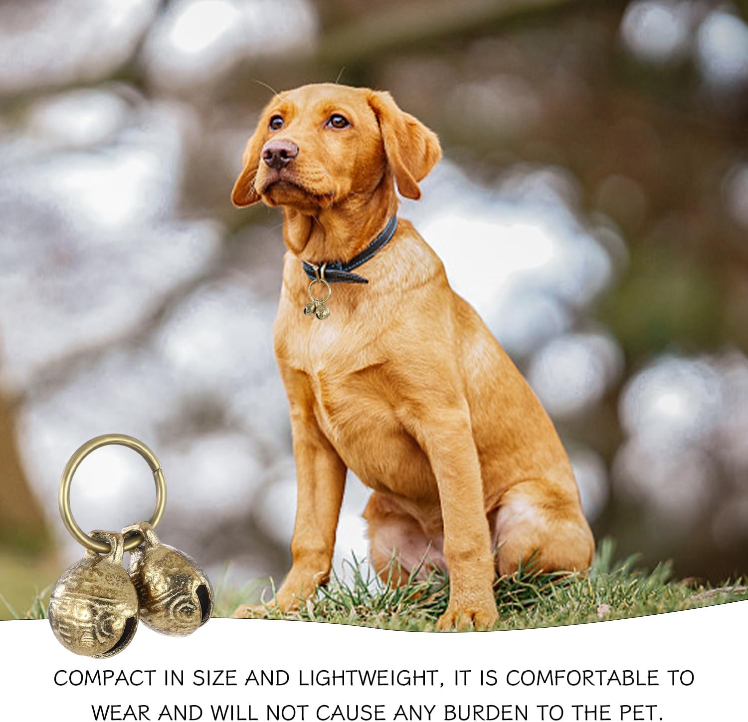 6 Pieces Copper Pet Bells Kitten Dog Collar Ornaments Retro Copper Bells Pet Accessories Collars Brass Collar Bells image 5